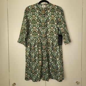Tuckernuck Royal Shirt Dress in Sage Deco Damask New With Tags Sz S